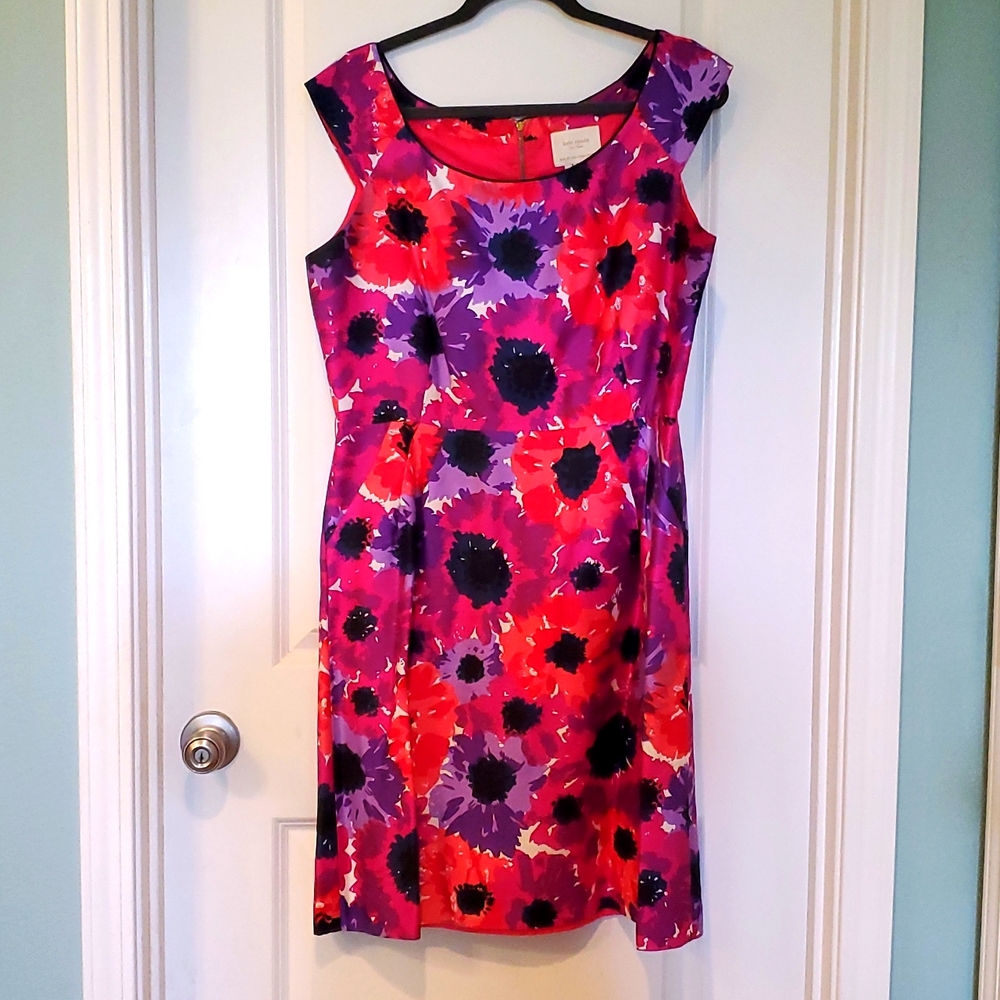 Kate spade silk blend pink floral dress 12